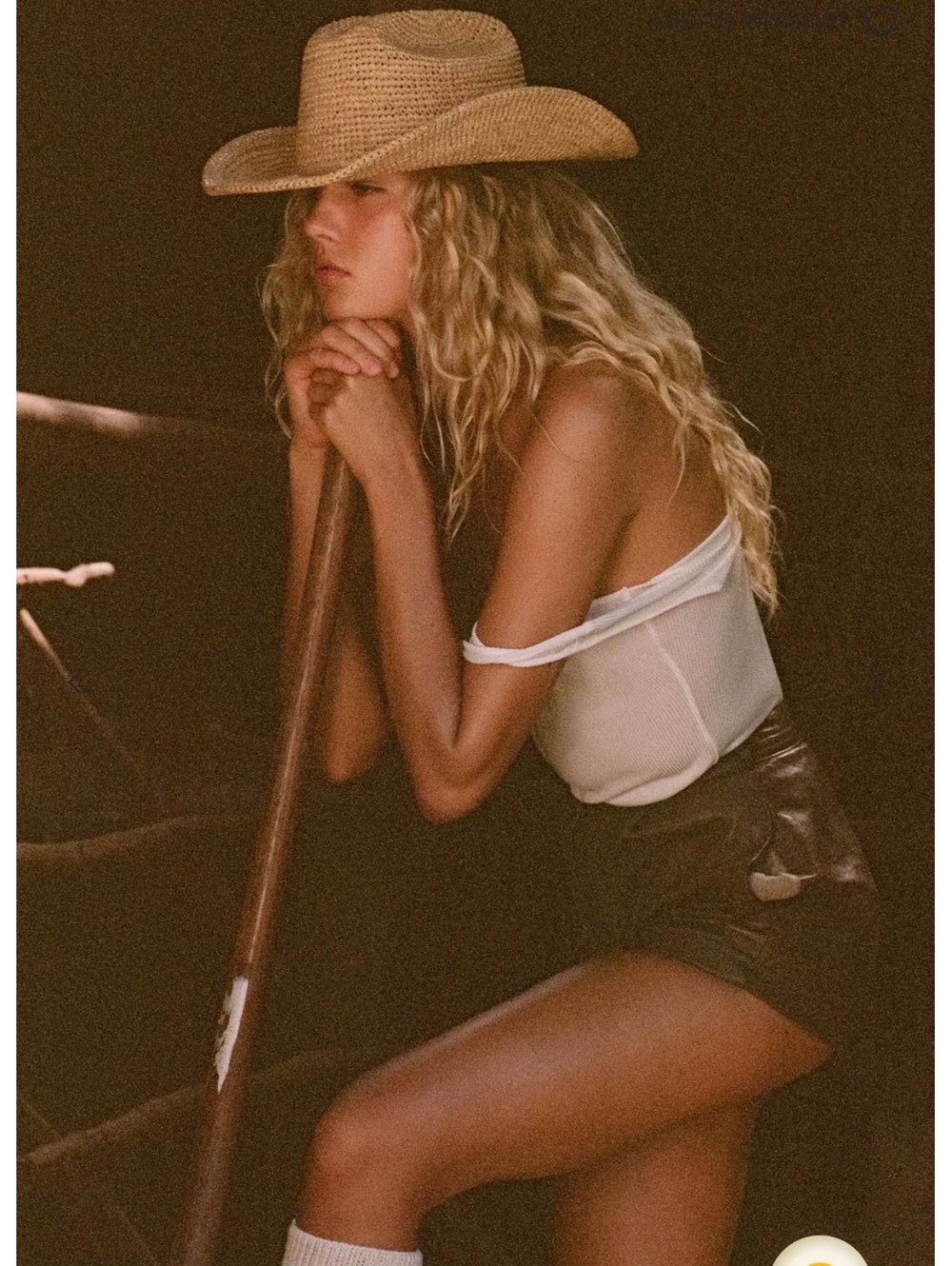 Lack of color raffia cowboy hat size small retails $129 as/is